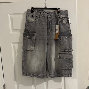 Men's Charcoal Cargo Shorts